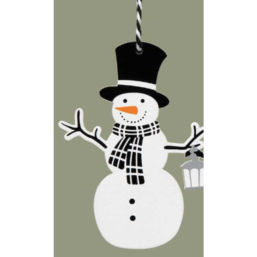 Black and White Snowman Ornament