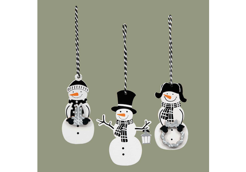  Mera Vic Black and White Snowman Ornament 
