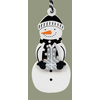 Mera Vic Black and White Snowman Ornament