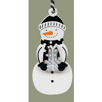 Black and White Snowman Ornament