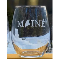Etched Stemless Wine Glass
