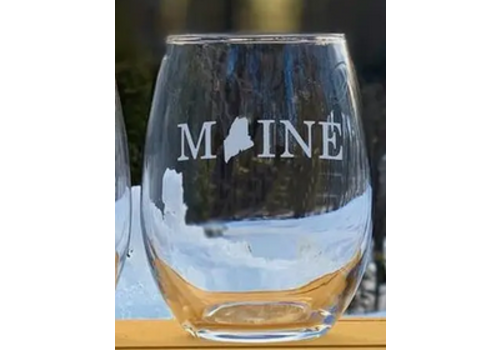  Reclaimed Maine Co. Etched Stemless Wine Glass 