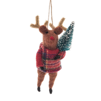 Plaid Reindeer Ornament