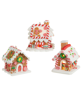 3.25" Lighted Gingerbread House Orn