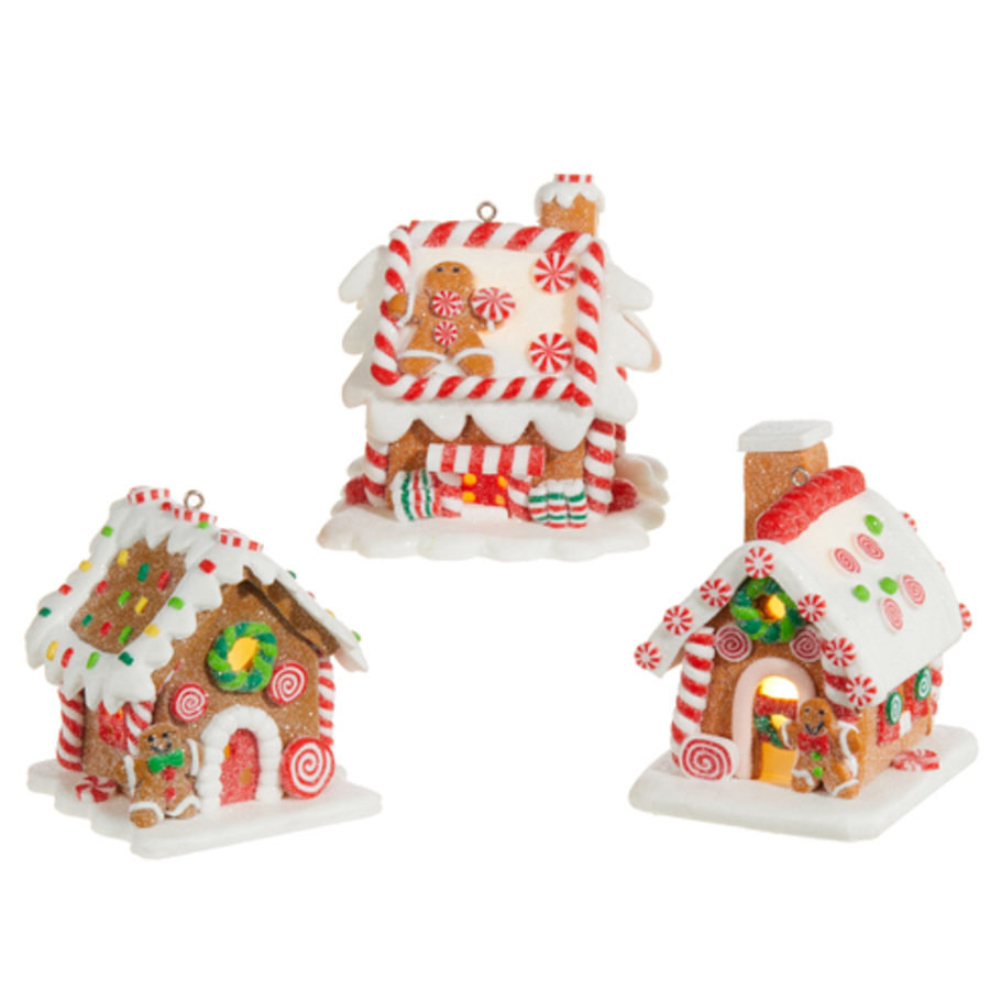 3.25" Lighted Gingerbread House Orn