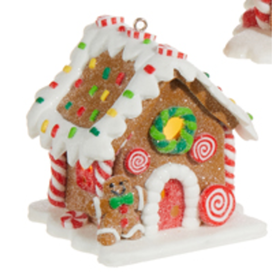 3.25" Lighted Gingerbread House Orn