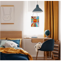 Sunburst Stained Glass Window Panel