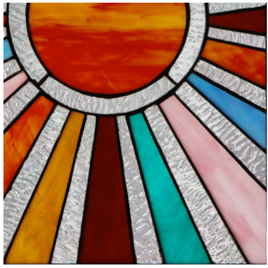 Sunburst Stained Glass Window Panel
