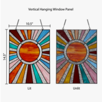 Sunburst Stained Glass Window Panel