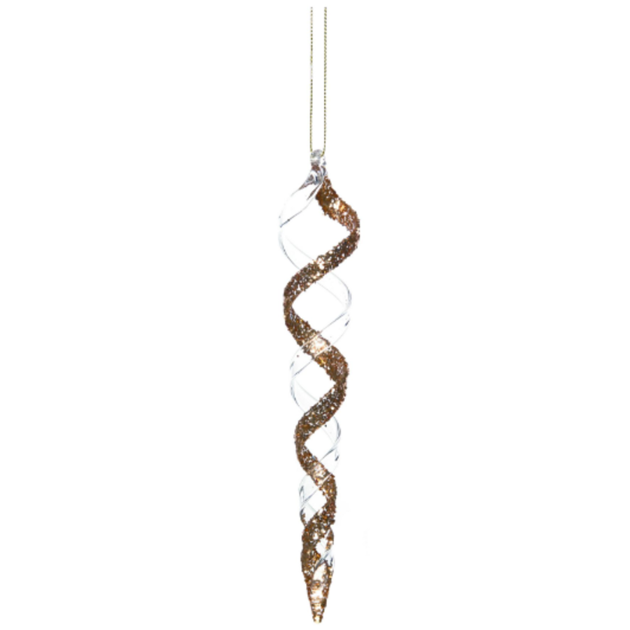 Glass Gold Swirl Ornament