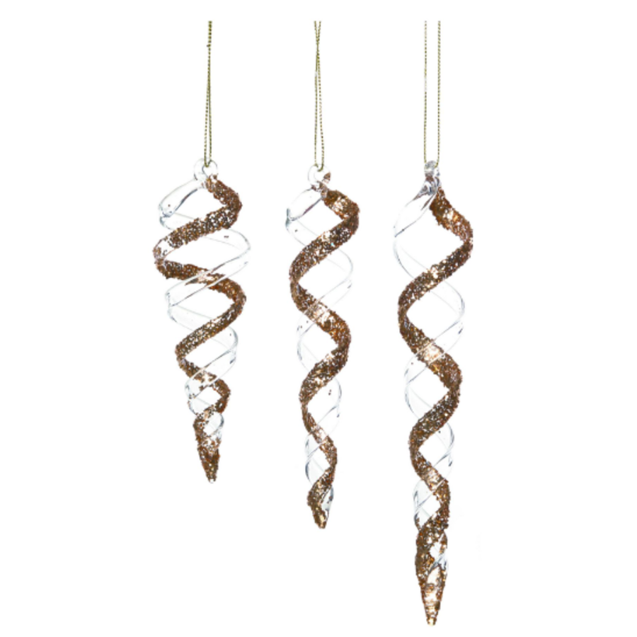 Glass Gold Swirl Ornament