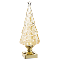 Lighted Tree Gold Glitter 14"