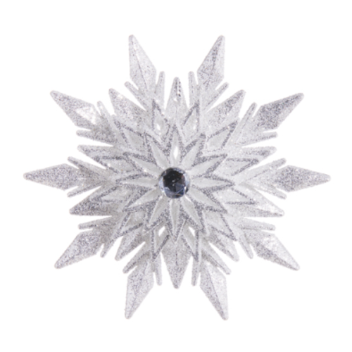  Glittered Snowflake Ornament 4.5" 