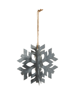 Galvanized Snowflake Ornament 8.5"