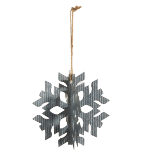  Galvanized Snowflake Ornament 8.5" 