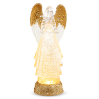 13" Lighted Angel w/ Gold Swirling Glitter