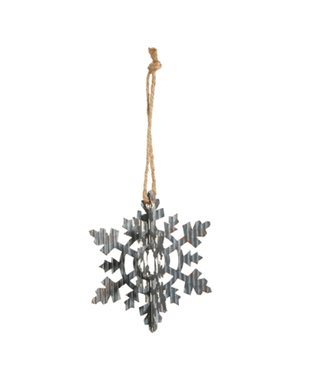 Galvanized Snowflake Ornament 6"