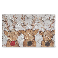 Reindeer Friends Wood Block 10"