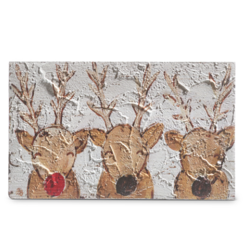  Reindeer Friends Wood Block 10" 