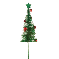 Green Bottle Brush Tree Pick 28"