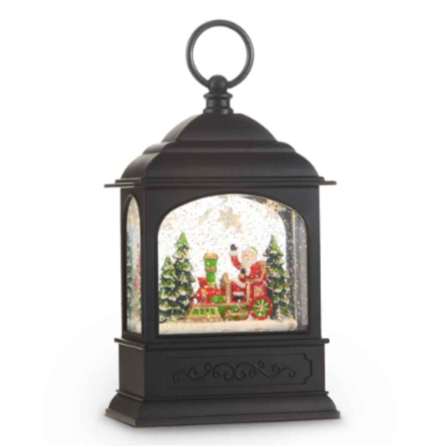 Santa in Train Music Lantern 8.5"