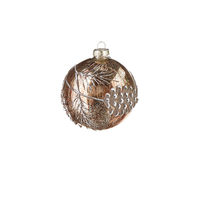 Pinecone Branch Glass Ornament