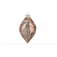 Pinecone Branch Glass Ornament