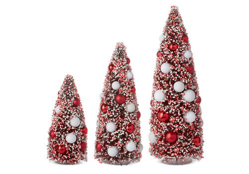  Red and White Bottle Brush Trees 