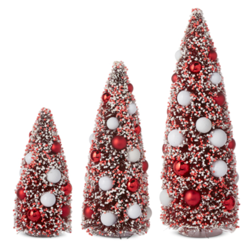  Red and White Bottle Brush Trees 