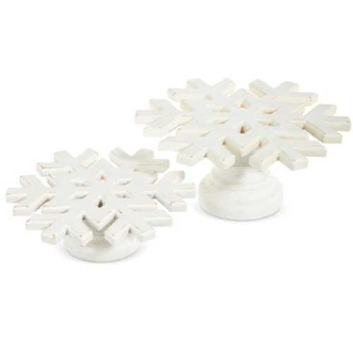 White Snowflake Pedestals   White Snowflake Pedestals
