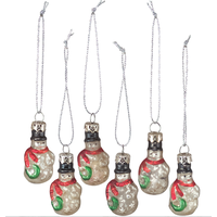 Mini Glass Snowman Ornament Box of 6