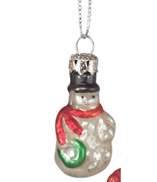 Primitives by Kathy Mini Glass Snowman Ornament Individual