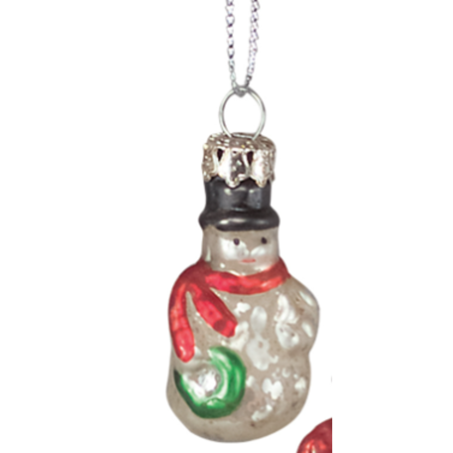 Mini Glass Snowman Ornament Individual