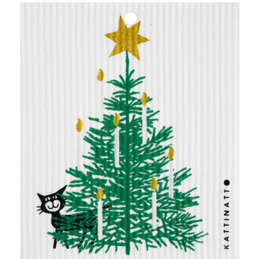 Christmas Tree with Cat Wash Towel