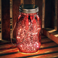 Red Mercury Glass Lighted Lantern