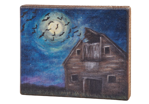  Primitives by Kathy Barn Bats Block Sign 