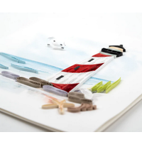 Quilled Red and White Lighthouse Greeting Card
