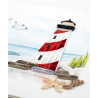 Quilled Red and White Lighthouse Greeting Card