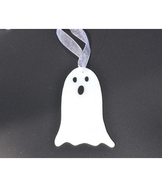 Pam Peters Designs Fused Glass Ghost Ornament
