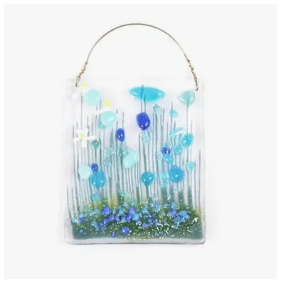 Handmade Fused Glass Cornflower Token