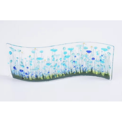  Pam Peters Designs Handmade Fused Glass Cornflower Wave 