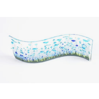 Handmade Fused Glass Cornflower Wave