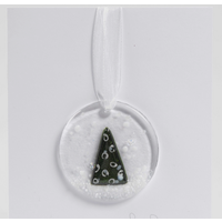 Fused Glass Christmas Snow Globe Card