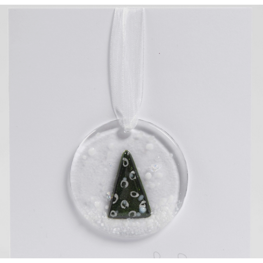 Fused Glass Christmas Snow Globe Card
