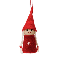 Fabric & Wood Elf Ornament
