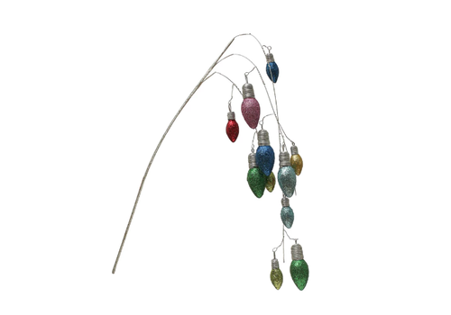  Creative Co-Op Light Bulb Branch with Glitter 