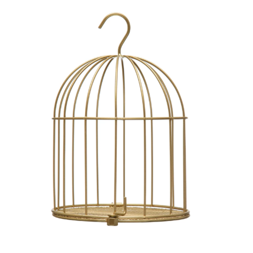  Creative Co-Op Metal Bird Cage Ornament 