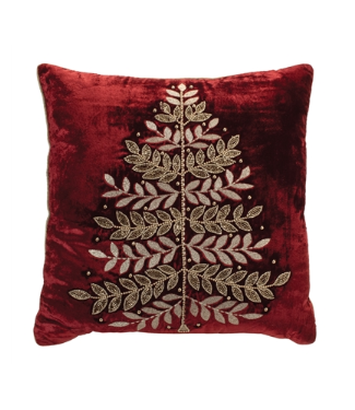 Melrose International, LLC Maroon Velvet Tree Pillow