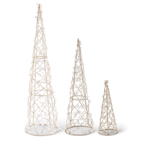  K & K Interiors Inc Cone Tree Glitter Pearls 