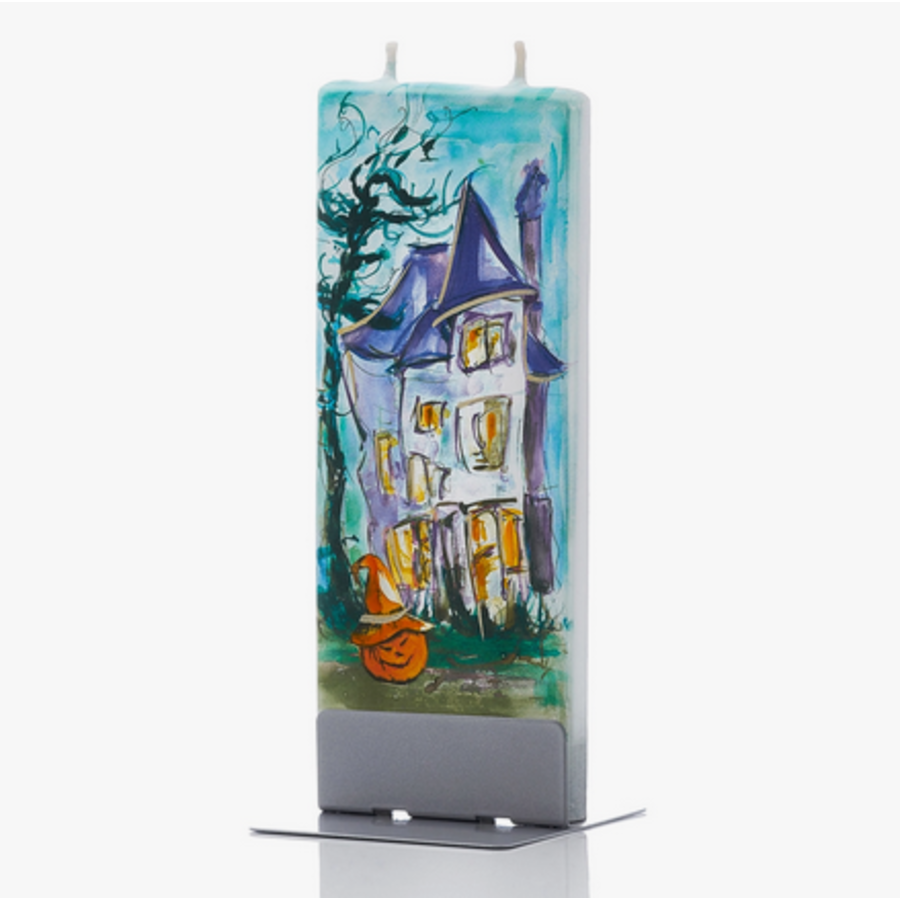 Haunted House Flat Candle